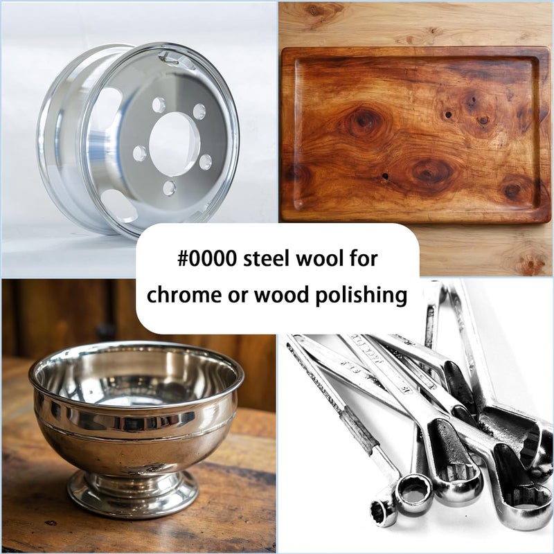 Civrowii (3 Pack) 0000 Steel Wool Hole Filler, Gap Blocker, Barrier, Also for Glass Fine, Steel Wool Pads for Chrome or Wood Polishing (3) - Image 5